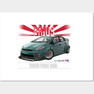 Toyota Prius 2JZ LW Green Posters and Art